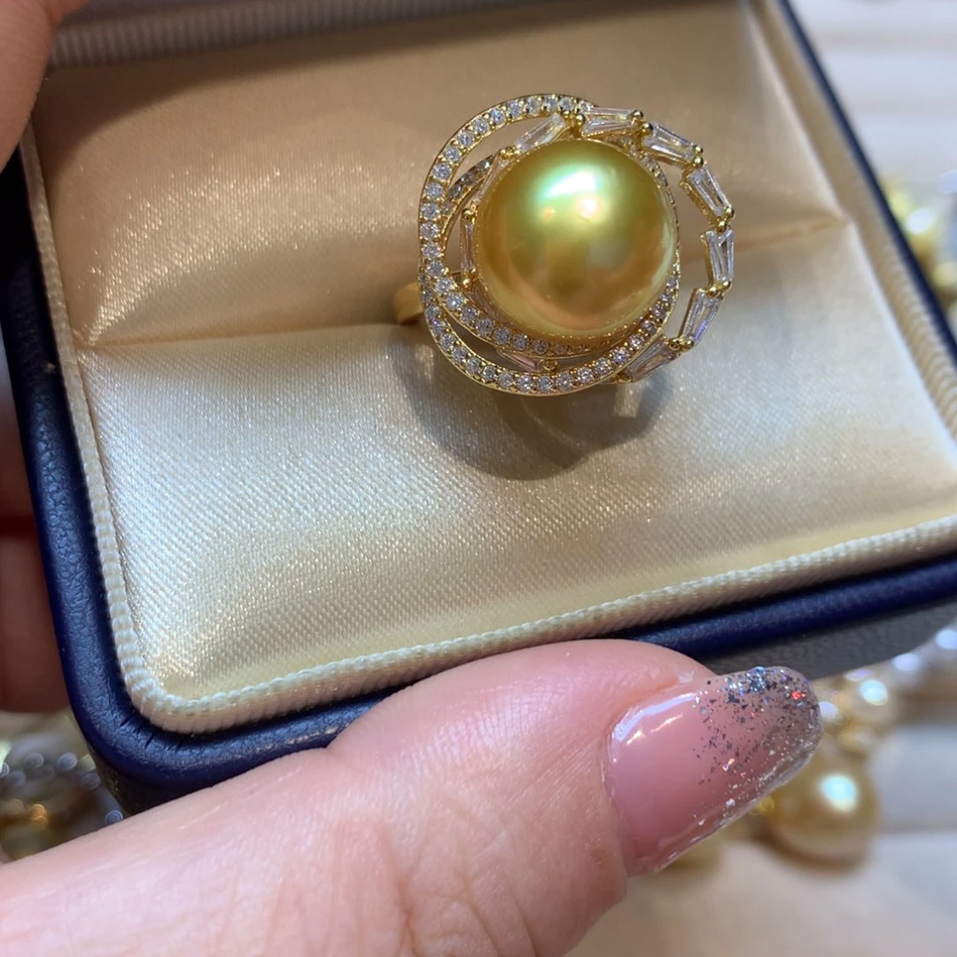 海水珍珠戒指银S925镶嵌