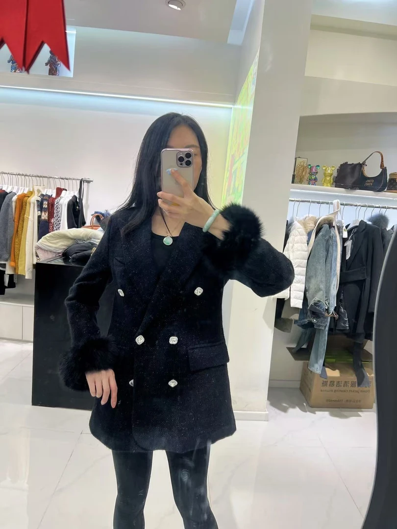 羊毛收腰气质名媛大衣