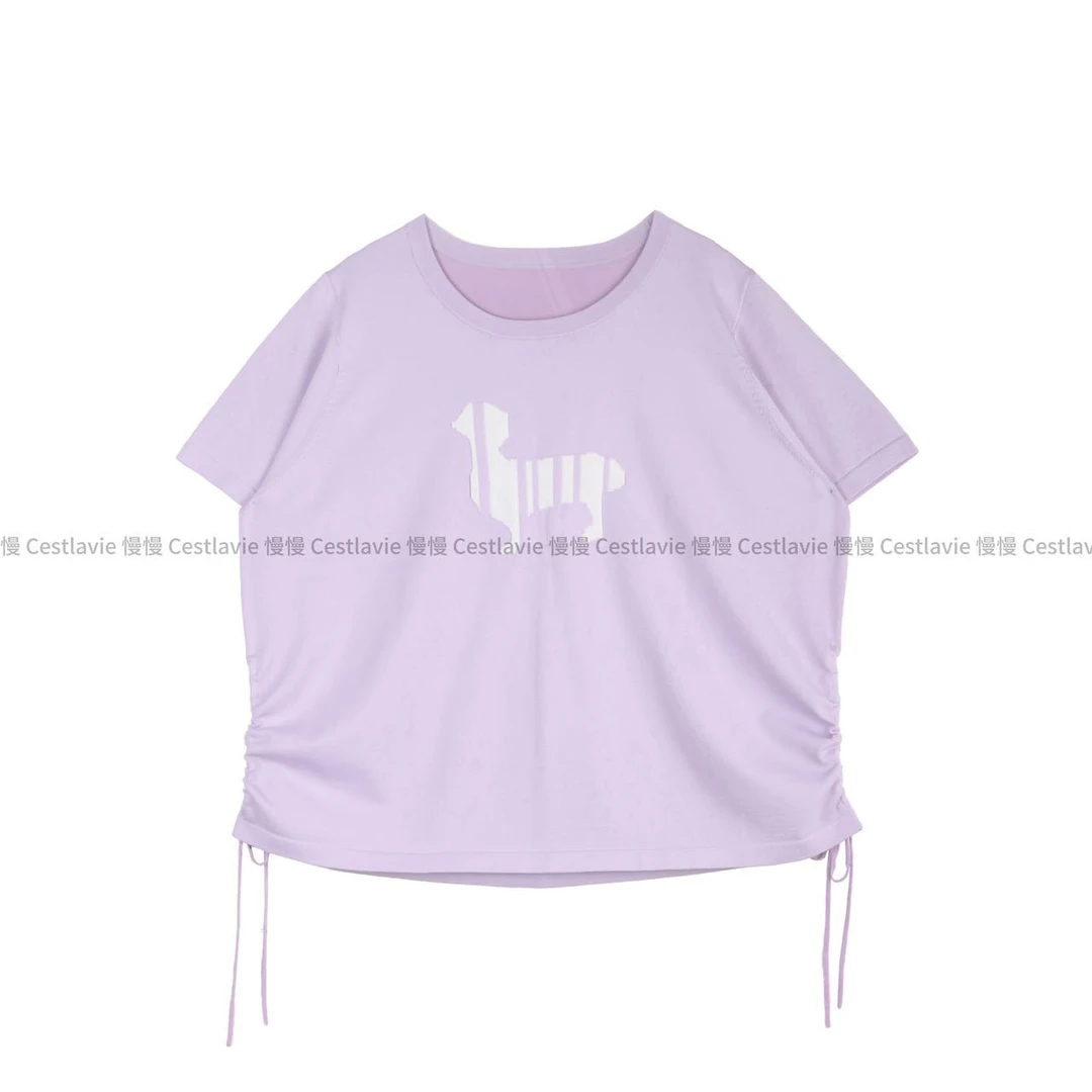 水淼26春小狗抽绳短袖毛衫2033