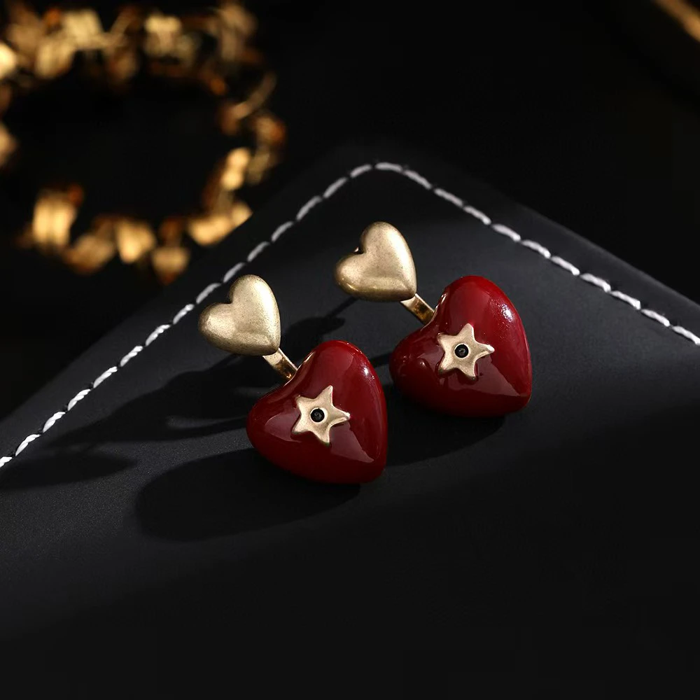 铜合金耳饰 《货号6278》五角星双戴耳钉