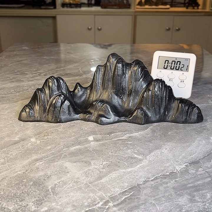 马***溜奇石茶宠鱼缸文房摆件