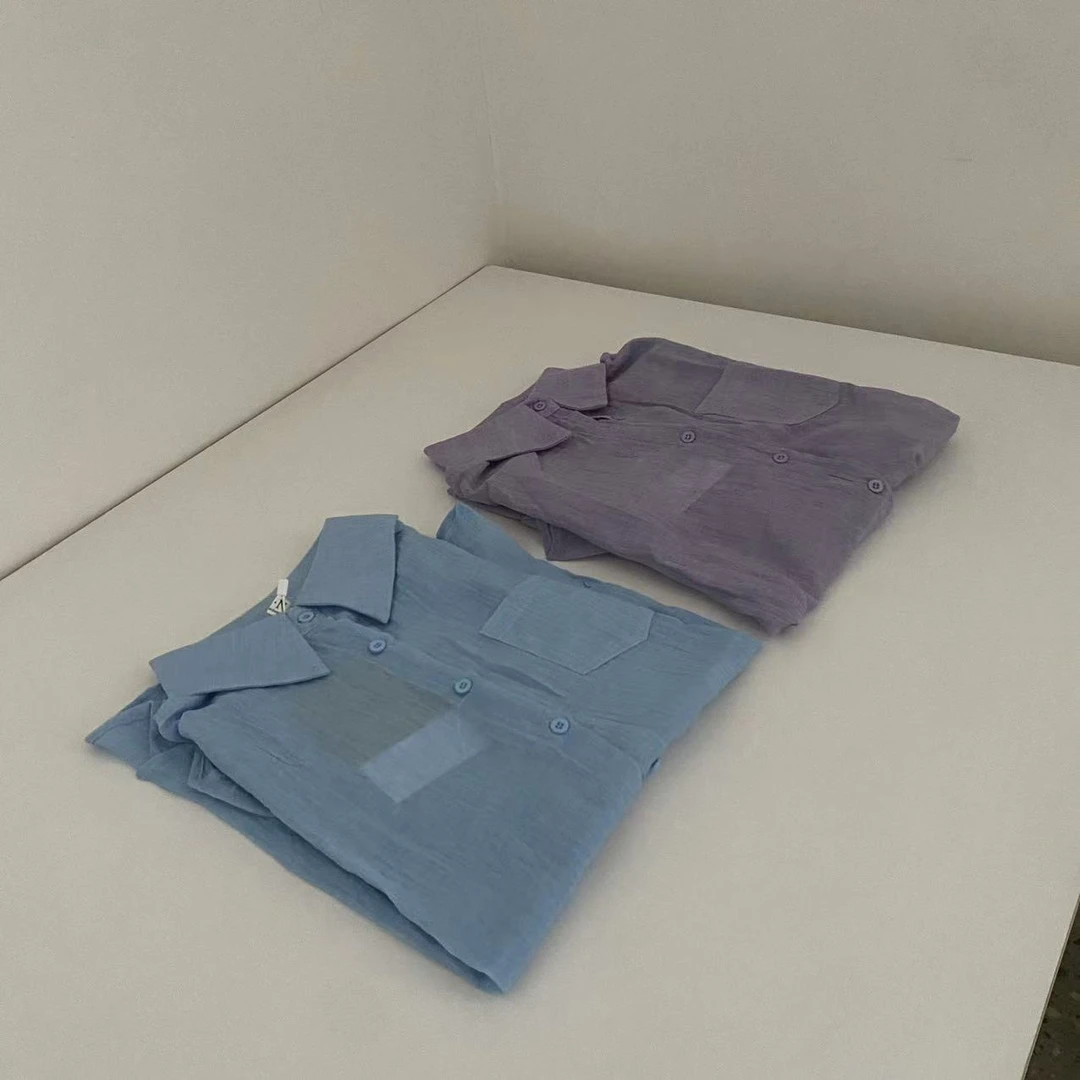 清薄款纱衬衫两件套no.退no.换