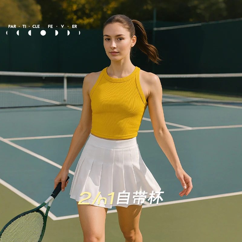 简约高包覆复古螺纹肌理运动内衣撞色不撞衫减压不勒粒子狂热PF