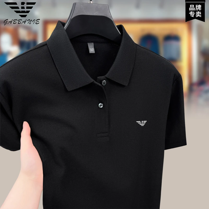 正品现货爆款纯棉短袖t恤男夏季轻奢商务休闲万针刺绣翻领polo衫