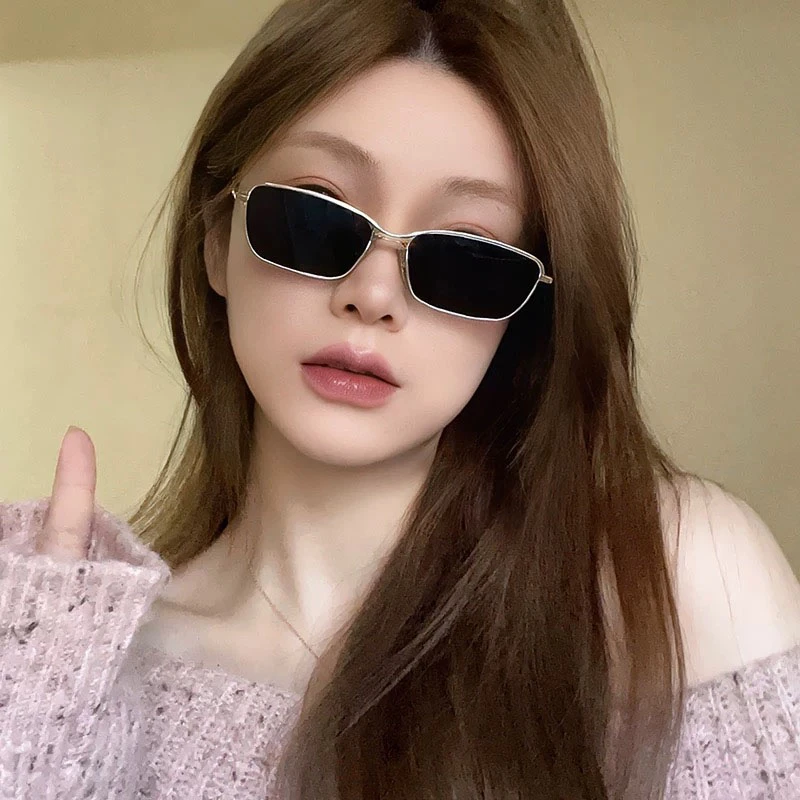 欧美复古小框墨镜女潮网红款Y2K辣妹眼镜防晒近视太阳镜男款个性