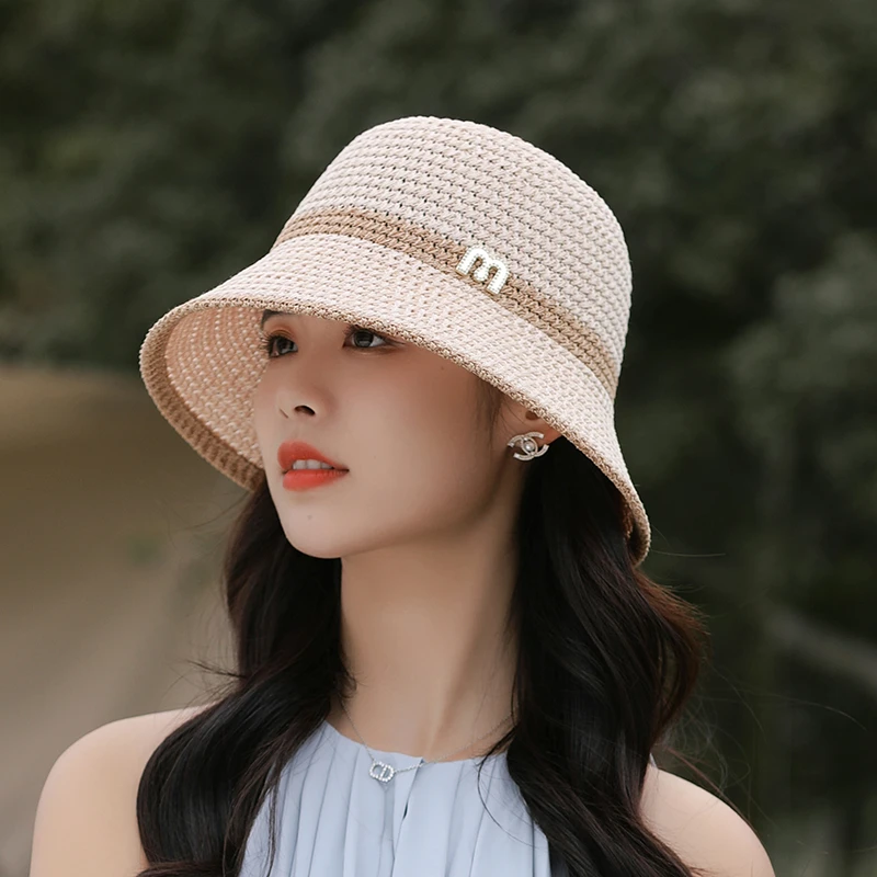 8088渔夫帽女夏季针织镂空薄款小礼帽时尚休闲百搭盆帽