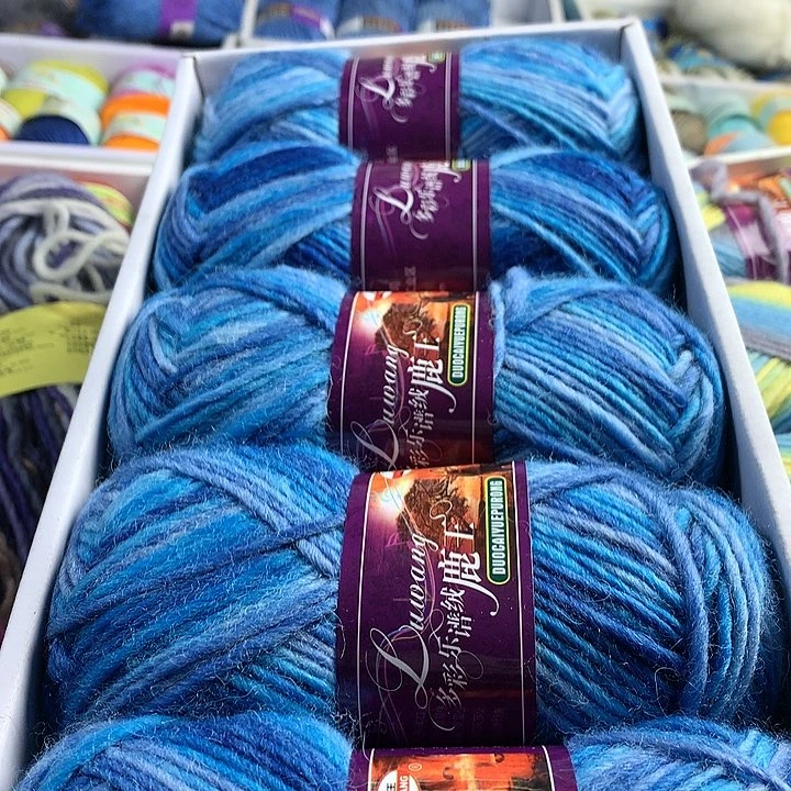 羊毛长段染粗羊毛一斤