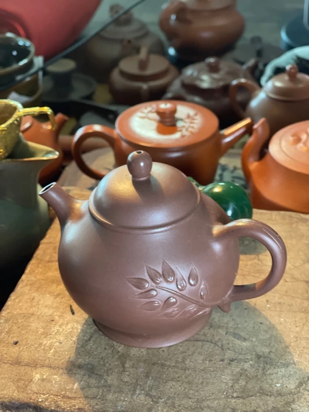 全手工紫砂壶宜兴原矿紫泥 160cc立体浮雕麦穗