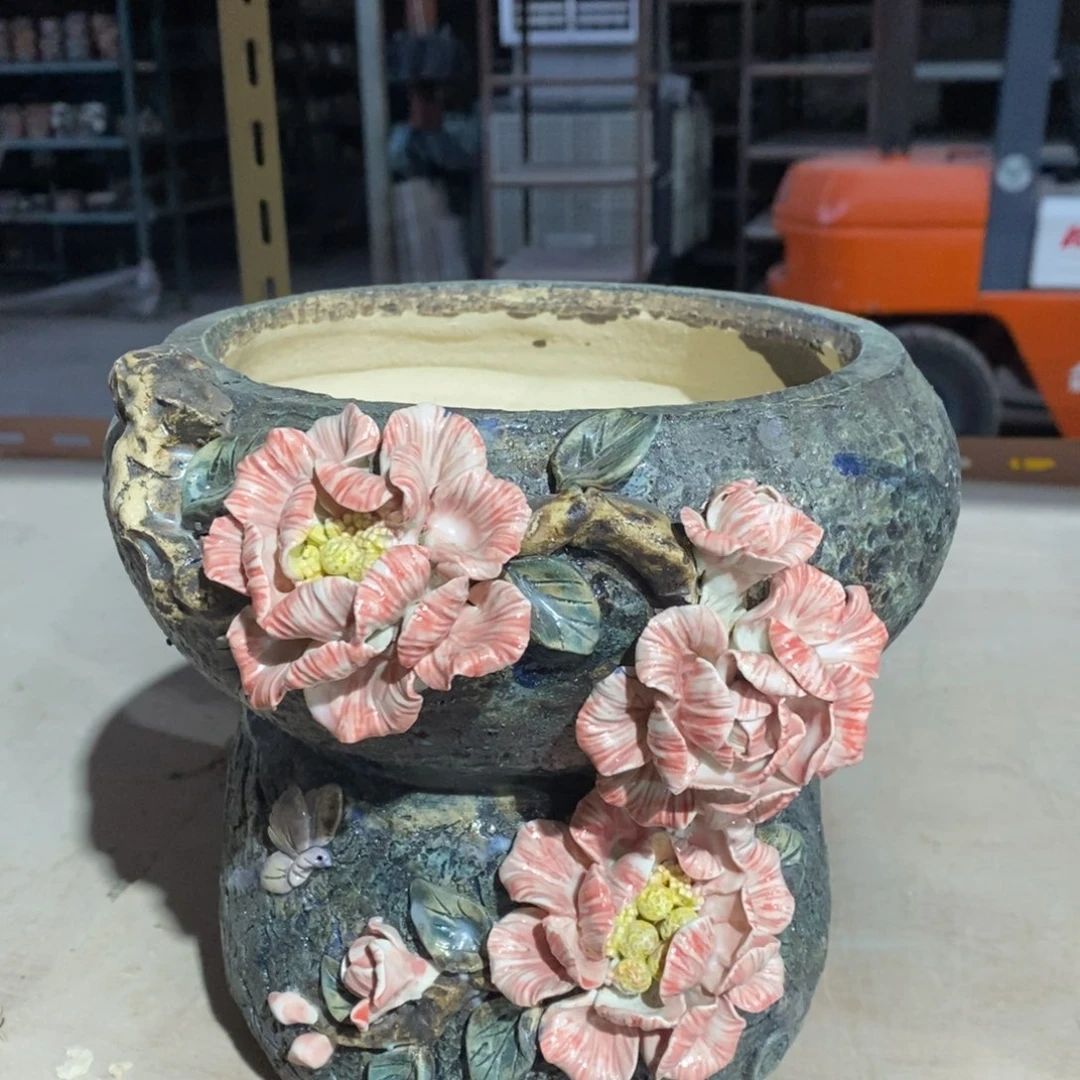 红陶青藤花器多肉花盆