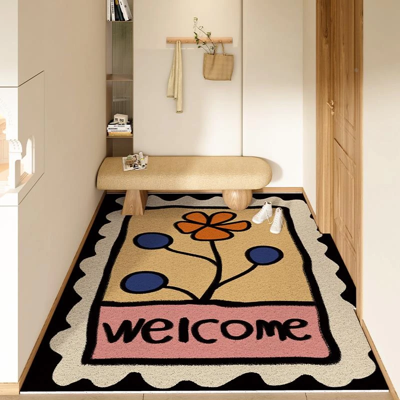 丝圈竖版入户地垫丝圈地毯门垫进门新款门口耐脏防滑玄关脚垫裁剪