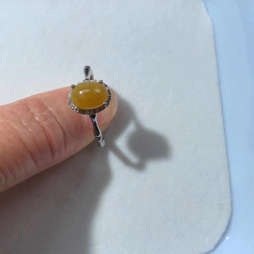 翡翠银S925镶嵌颈饰戒