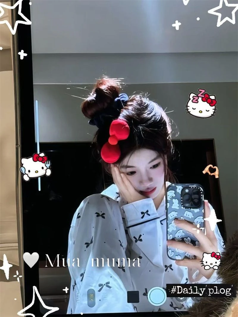 巨可爱!少女日系Kitty蝴蝶结发夹洛丽塔发卡氛围感拍照刘海夹女