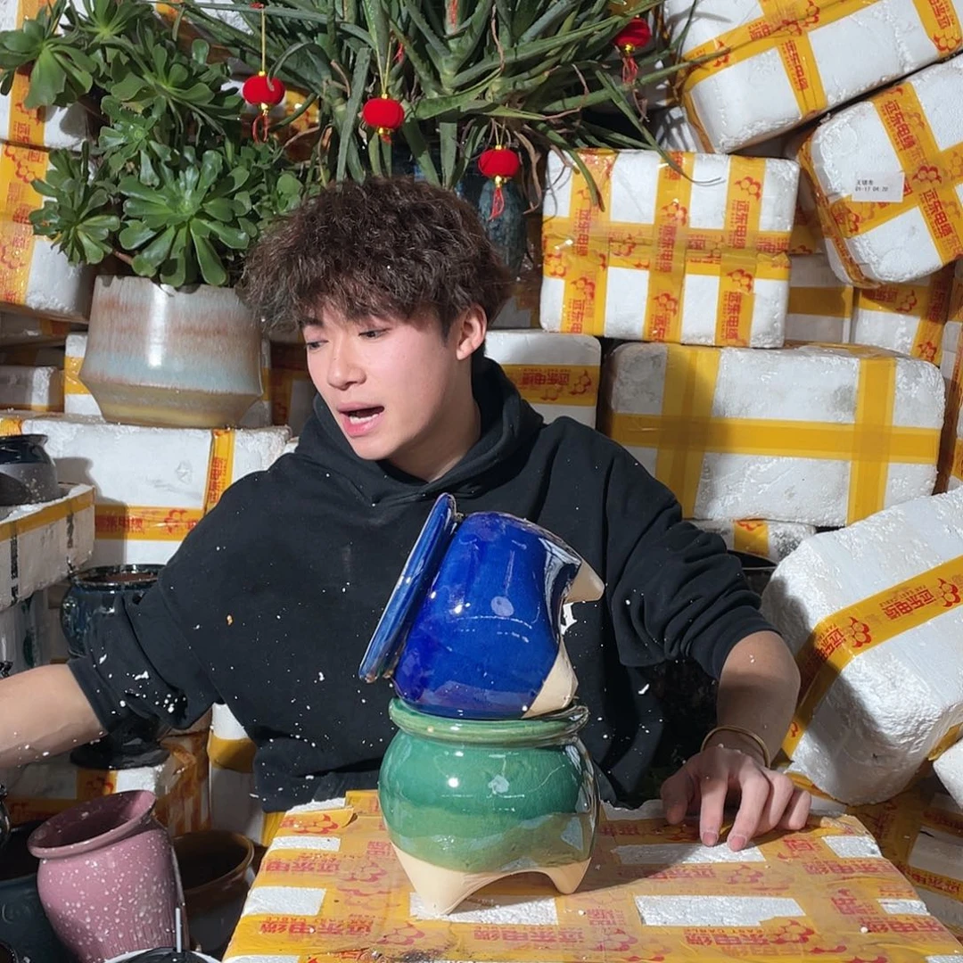 无铅玻璃宜兴紫砂花盆