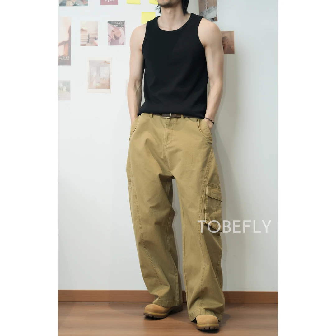 Tobefly100棉复古美式解构多口袋工装裤25秋新款宽松休闲裤CK6879