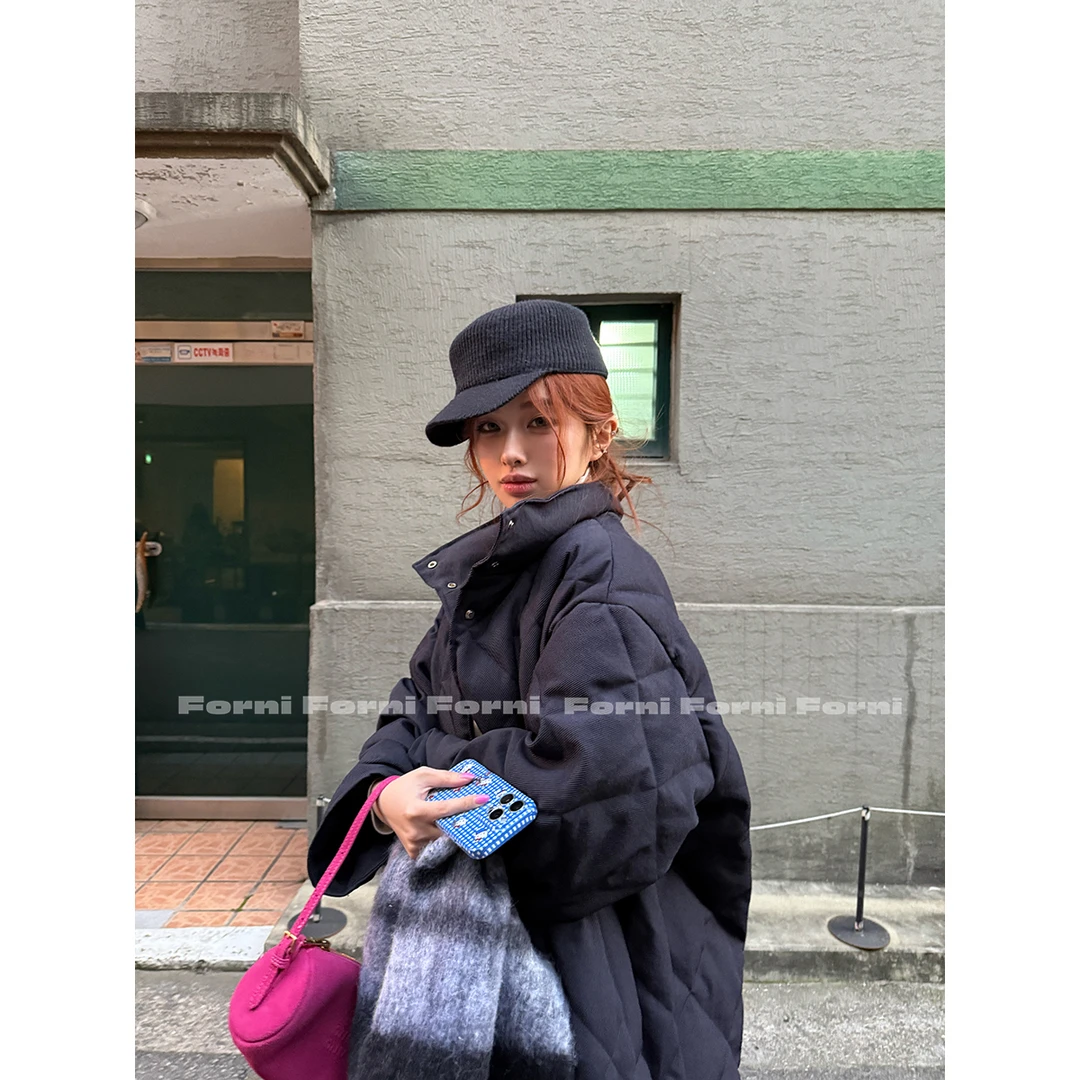 FORNI 巴恩暖宝宝 高智淡人风90白鸭绒绗缝长款羽绒外套