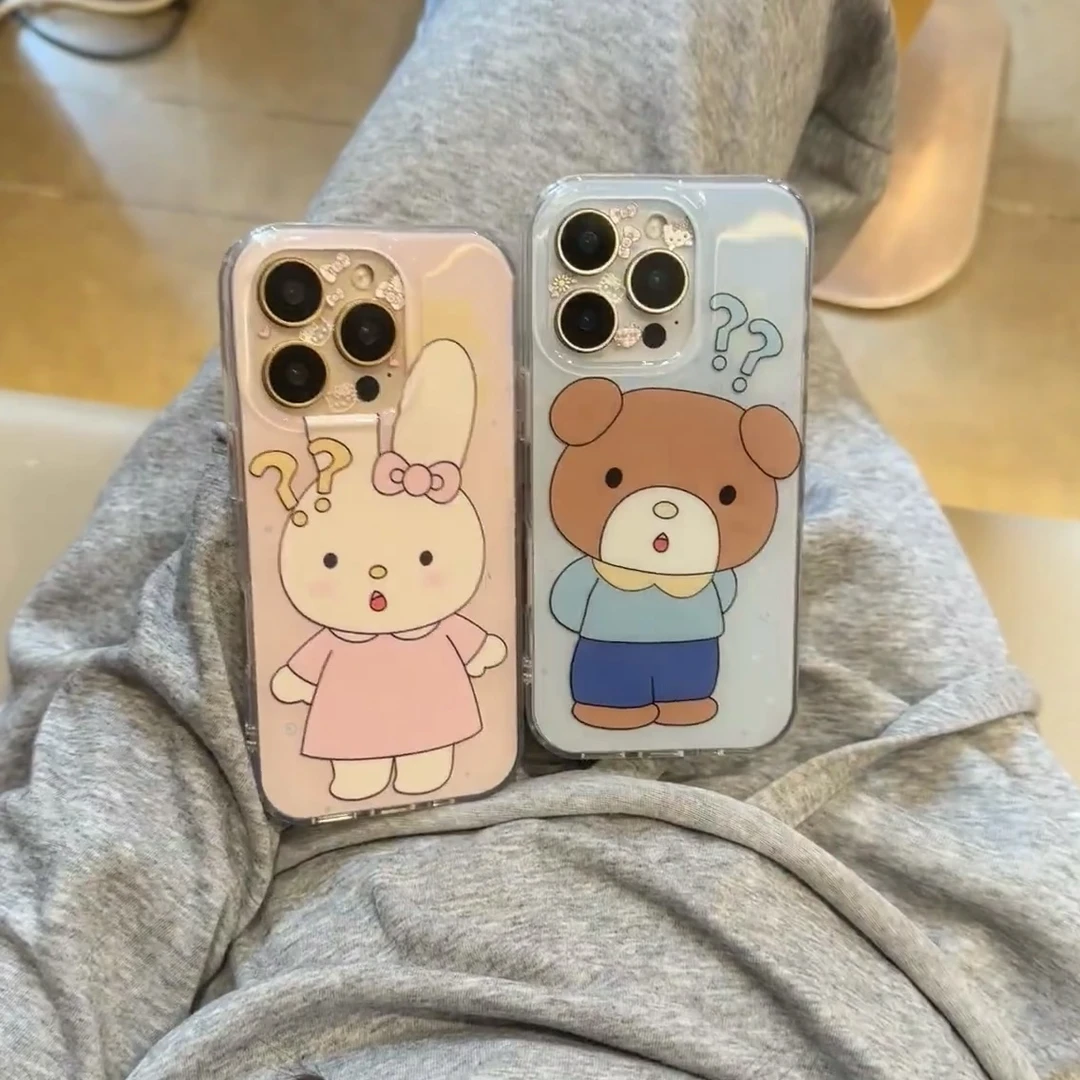 问号小动物适用苹果iphone小米15promax防摔vivo华为oppo手机壳女