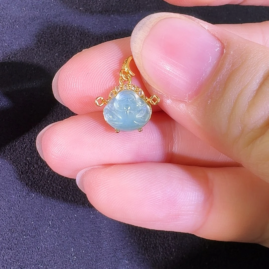 翡翠吊坠(不含链)银S925镶嵌财