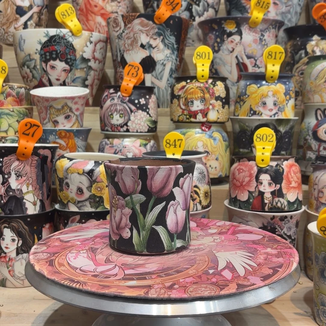 景德镇手绘花盆陶瓷9/9