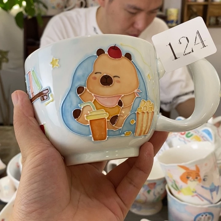 瓷片景德镇釉下彩手绘
