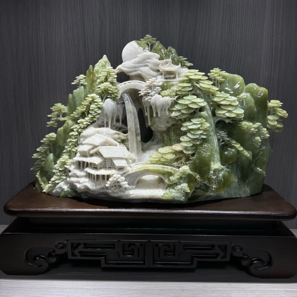山水摆件 岫玉山水（长50高40。有问题联系客服）