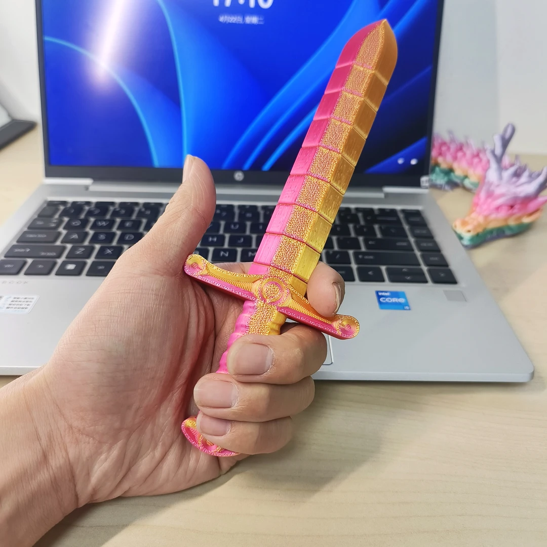 热卖3D打印变形解压玩具宝剑伸缩关节伸缩剑3D打印玩具炫酷小玩具