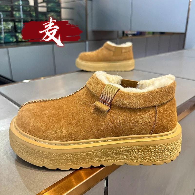 雪地靴男款冬季2025新款加绒加厚保暖棉鞋男士户外防水防滑面包鞋