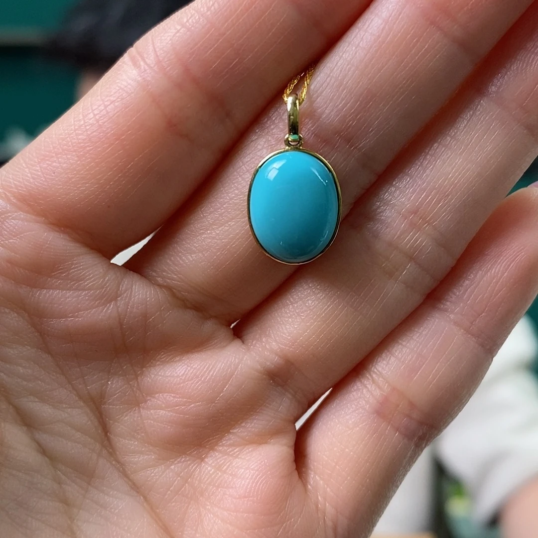 绿松石18K金镶嵌珠宝奇石