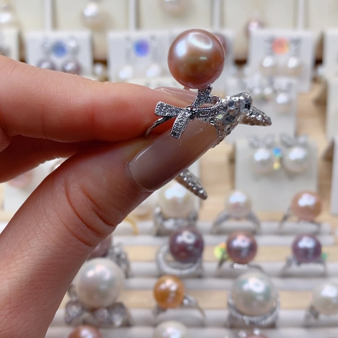 淡水珍珠戒指合金