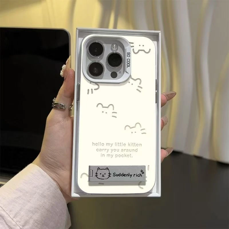 线条猫咪适用OPPORENO14PRO壳oppoRENO13/RENO12PRO/11/K12套