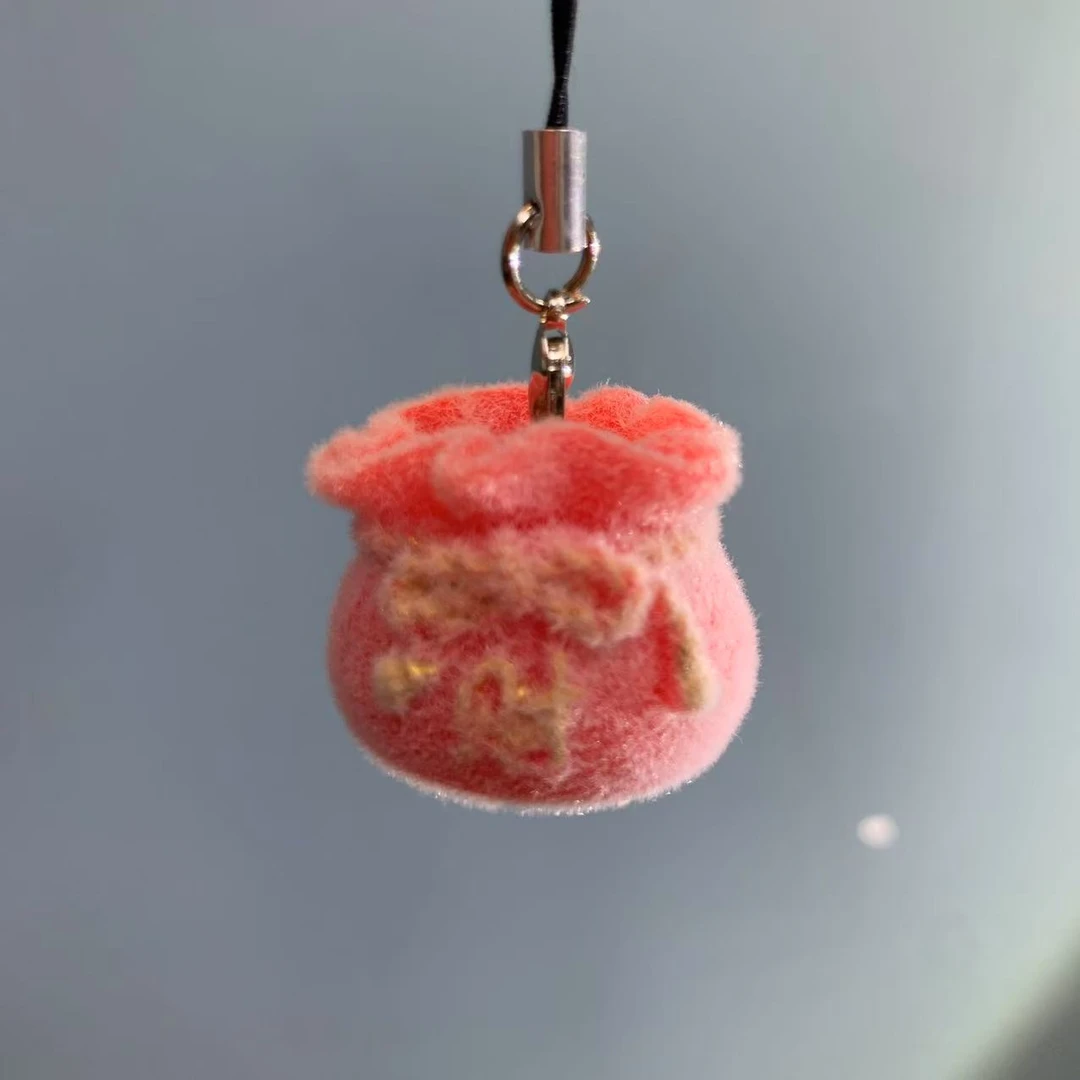 植绒钱袋子手机链挂件X84