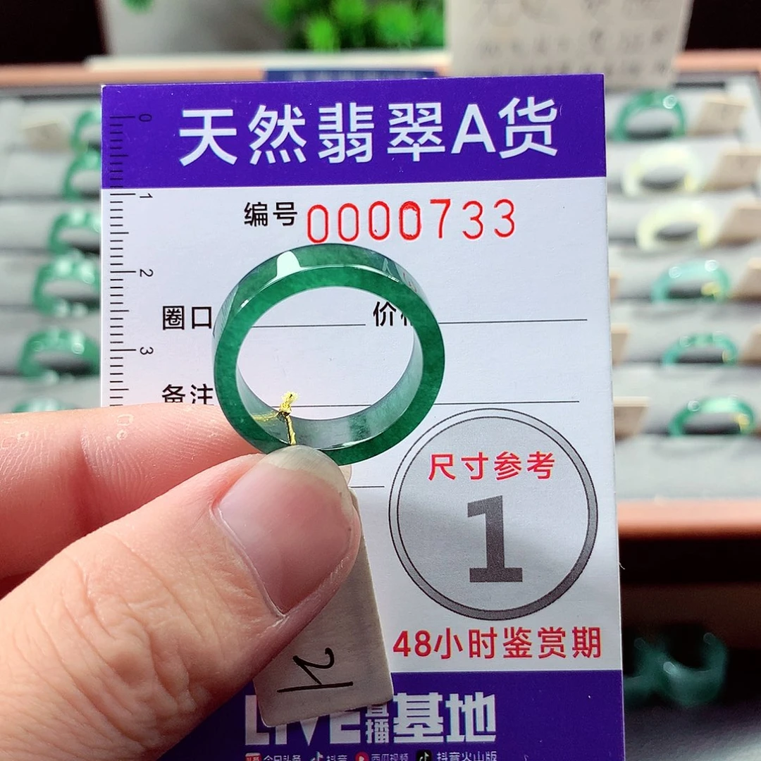 翡翠未镶嵌戒指21号