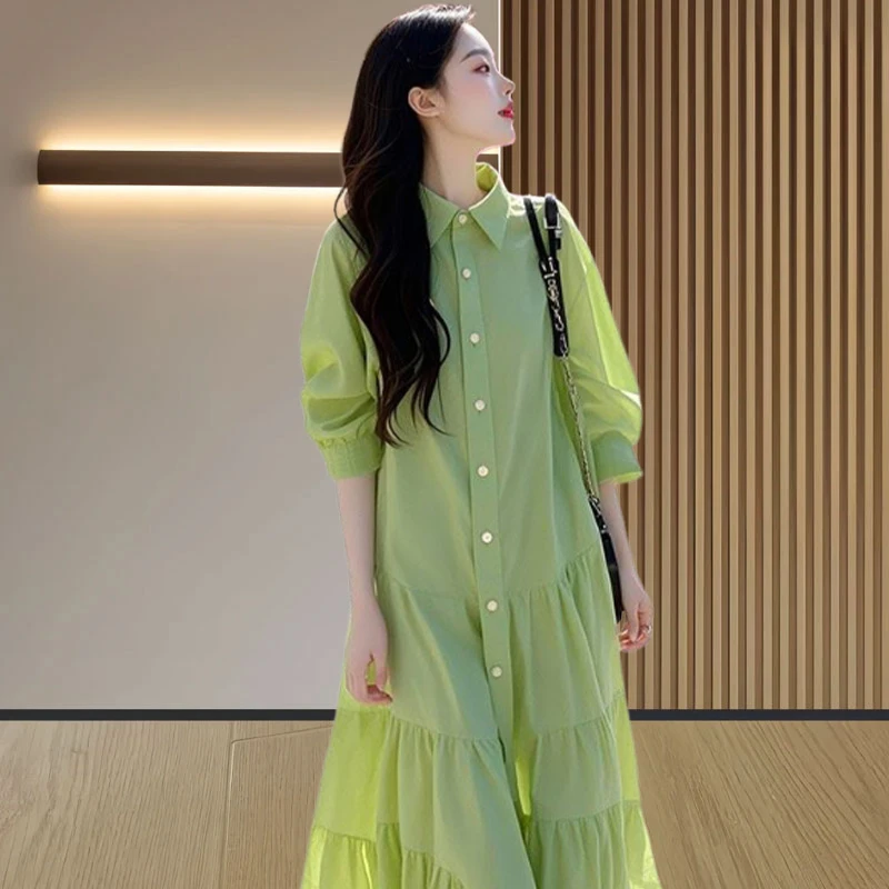 中长款遮肉显瘦气质连衣裙2025年春夏季新款温婉大方衣服女士裙子