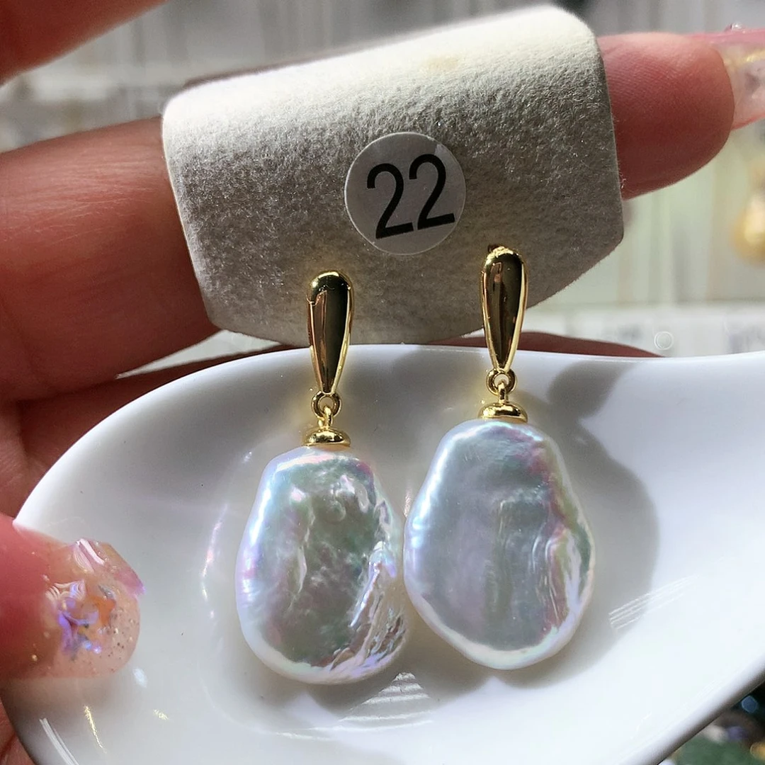 淡水珍珠耳饰合金