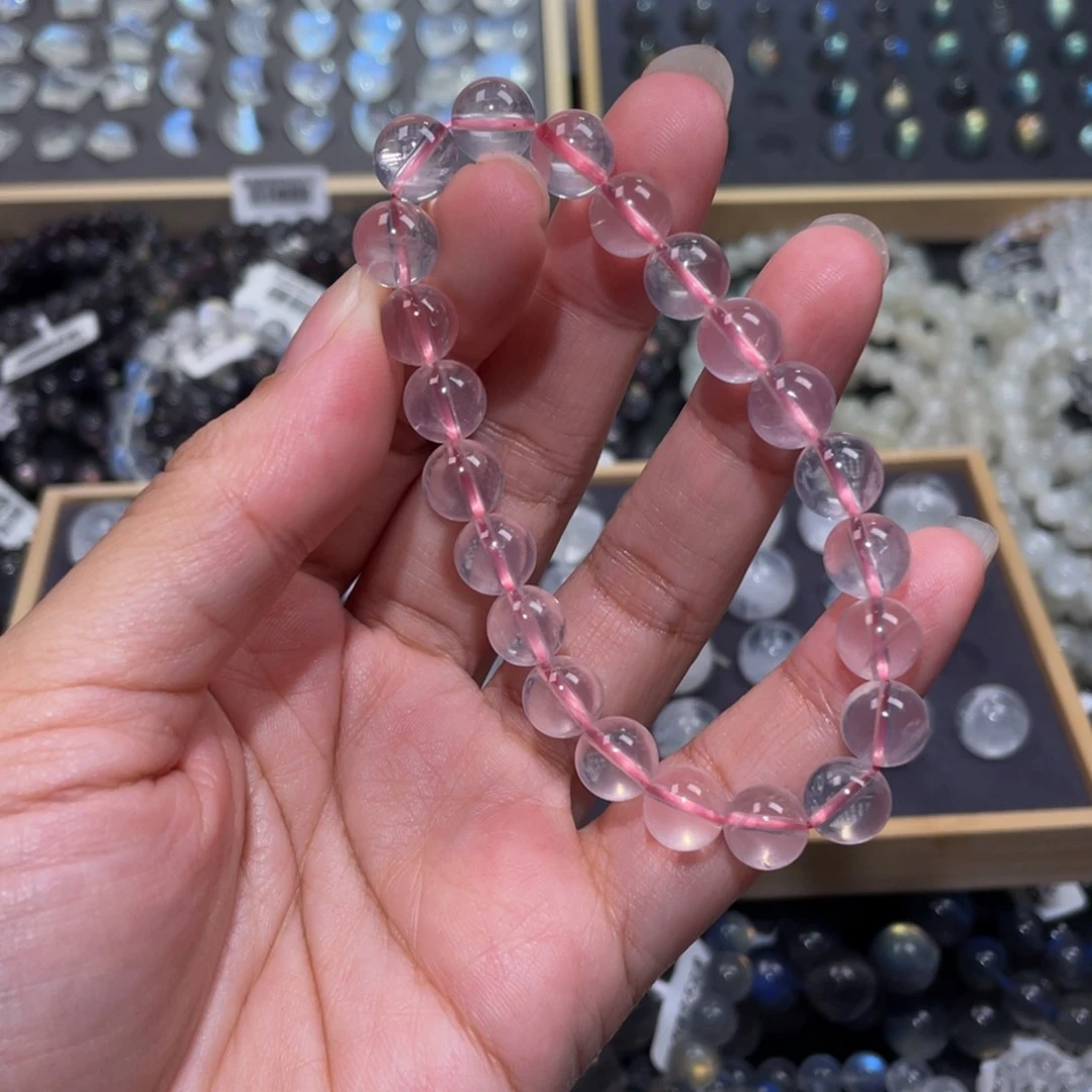 水晶手链未镶嵌秋*春莫粉手链8.6m