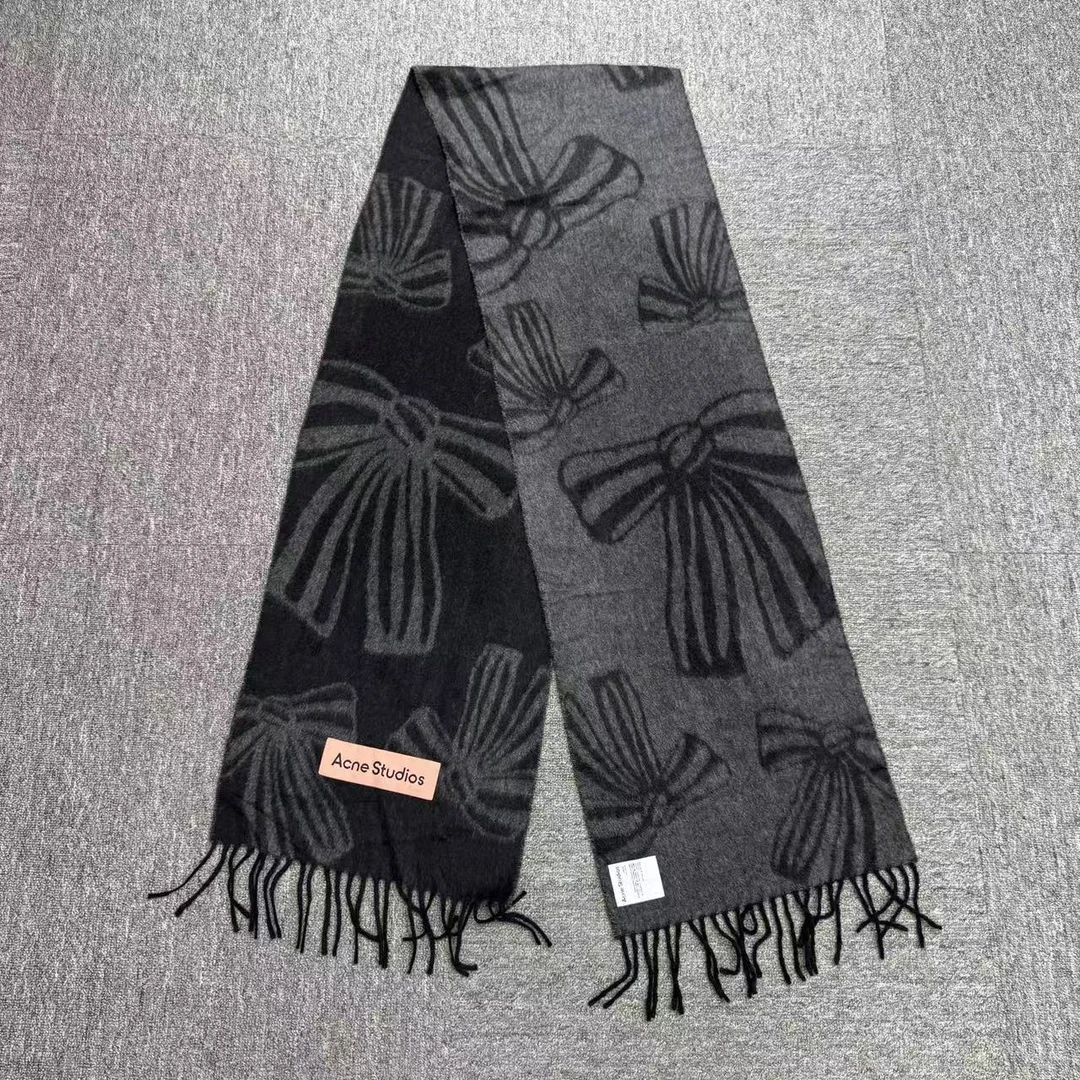 99新 maje AcneStudios 蝴蝶结羊毛围巾/210*30cm/编码19321