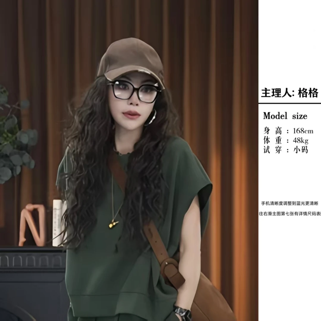 【格小姐】9775-11夏季新款设计感简约休闲圆领不规则前短后长T恤