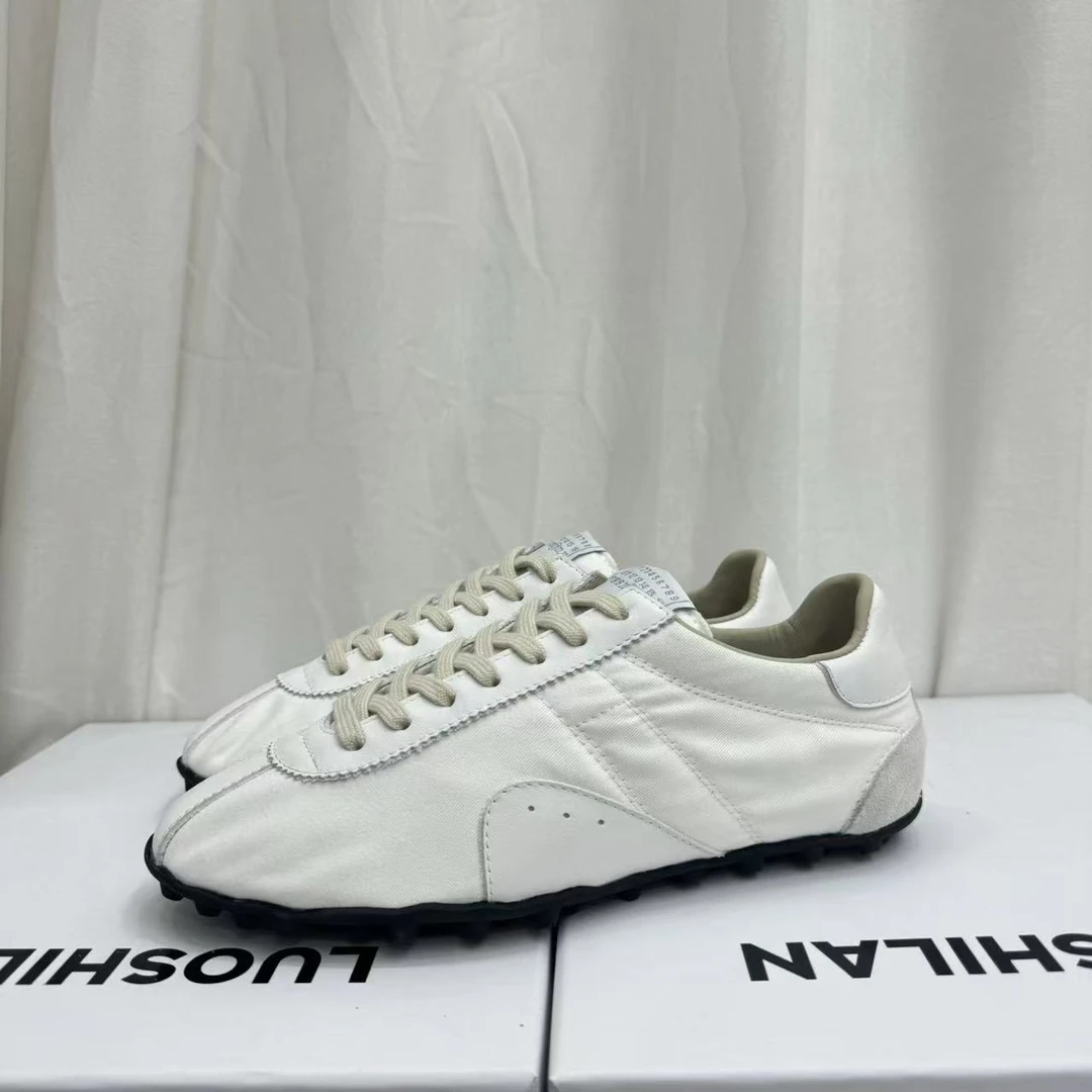 欧洲站真皮女鞋2025春季新款百搭时尚显瘦拼色平底休闲运动德训鞋