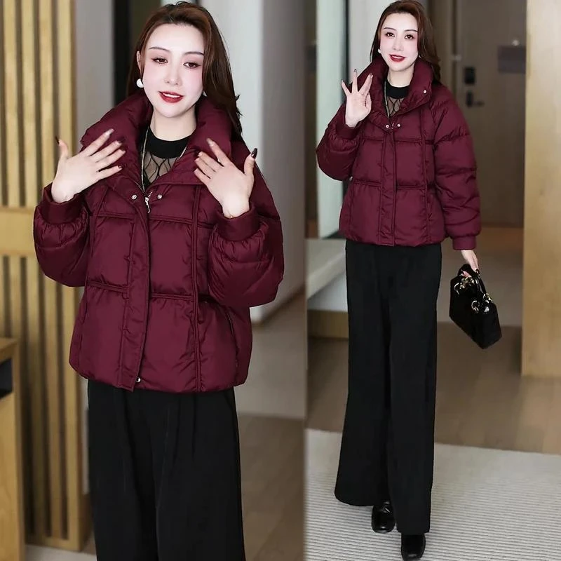 冬季棉服女2025新款时尚百搭洋气宽松加厚短外套立领保暖棉衣