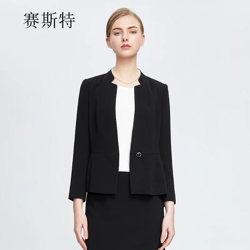 赛斯特黑色女装春秋西服上衣外套J0209小西装