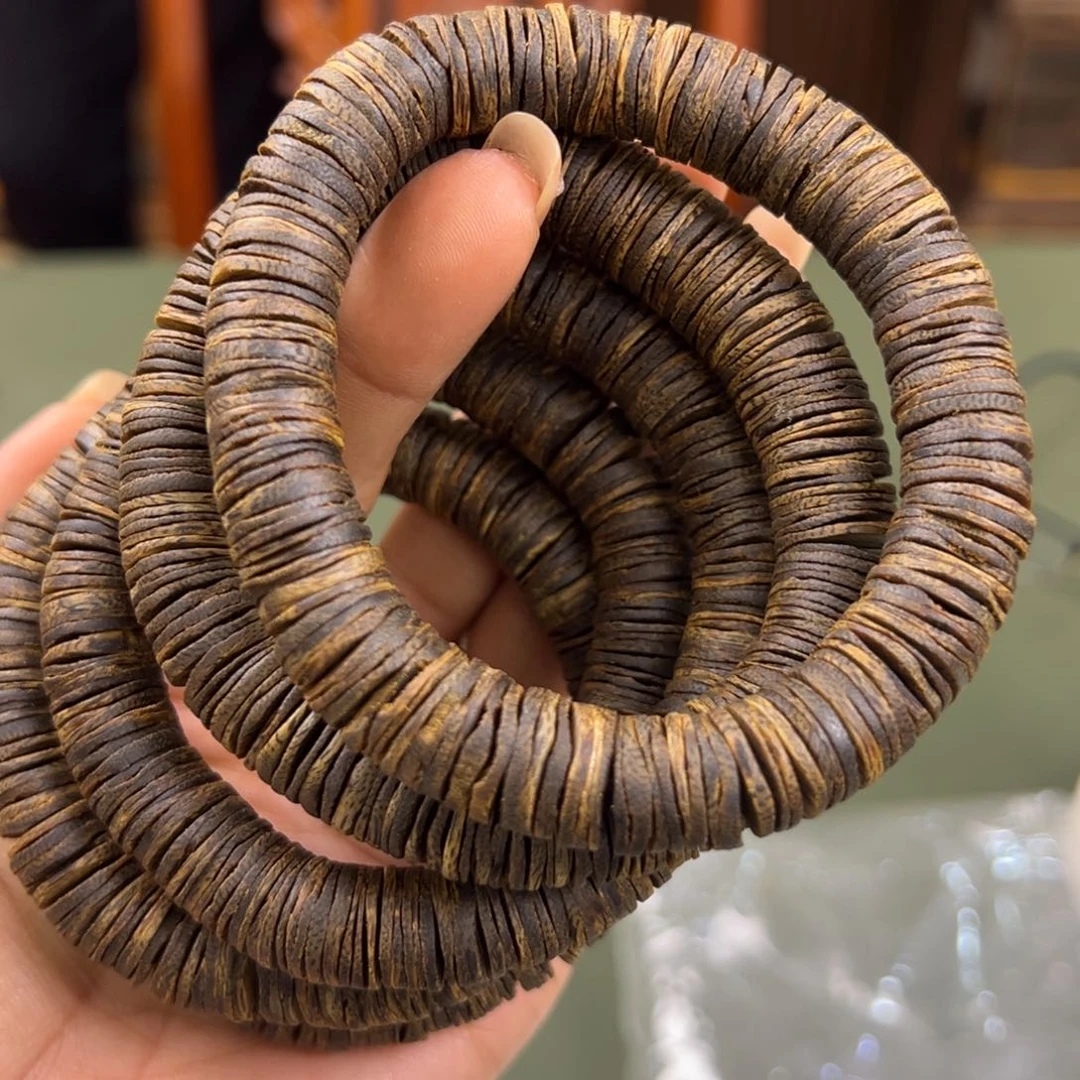 沉香手串海南老白棋沉水片珠卡1.2/20g单圈多样性发一