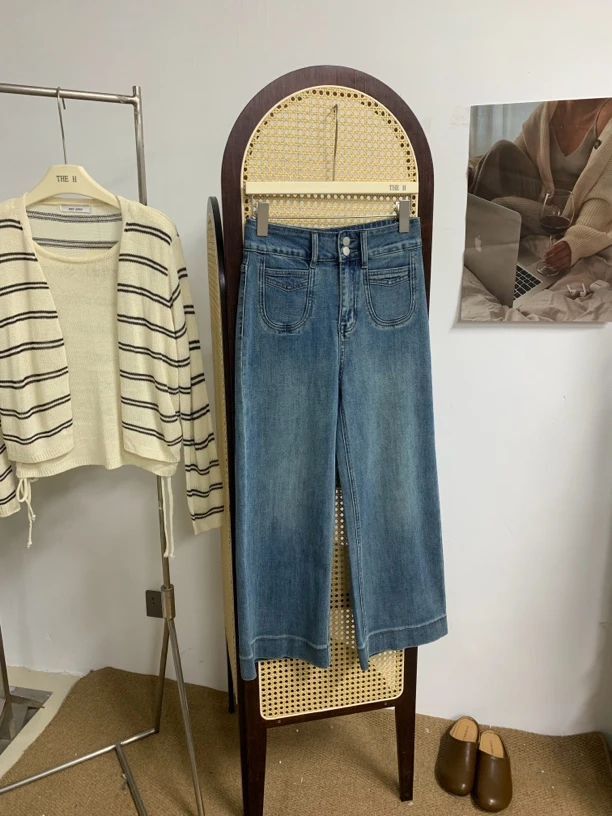 10938新款韩版时尚简约牛仔裤