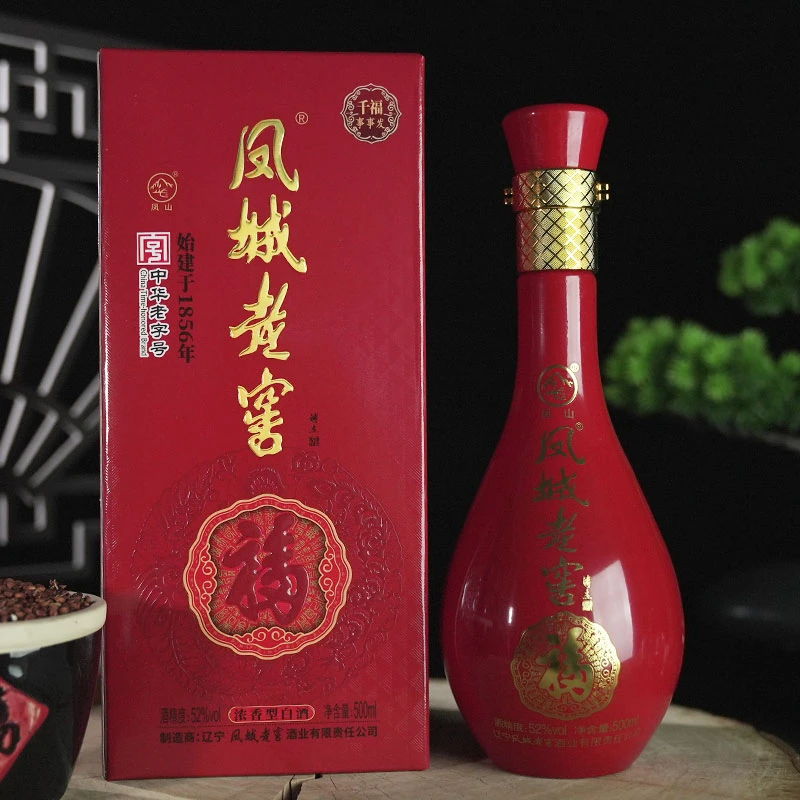 凤城老窖千福浓香型纯粮酒大高粱酒52度500ml