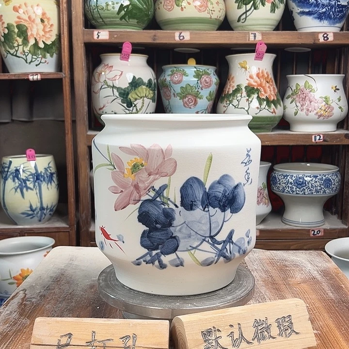 陶瓷电饭煲青花荷花新款新款陶瓷陶瓷陶瓷