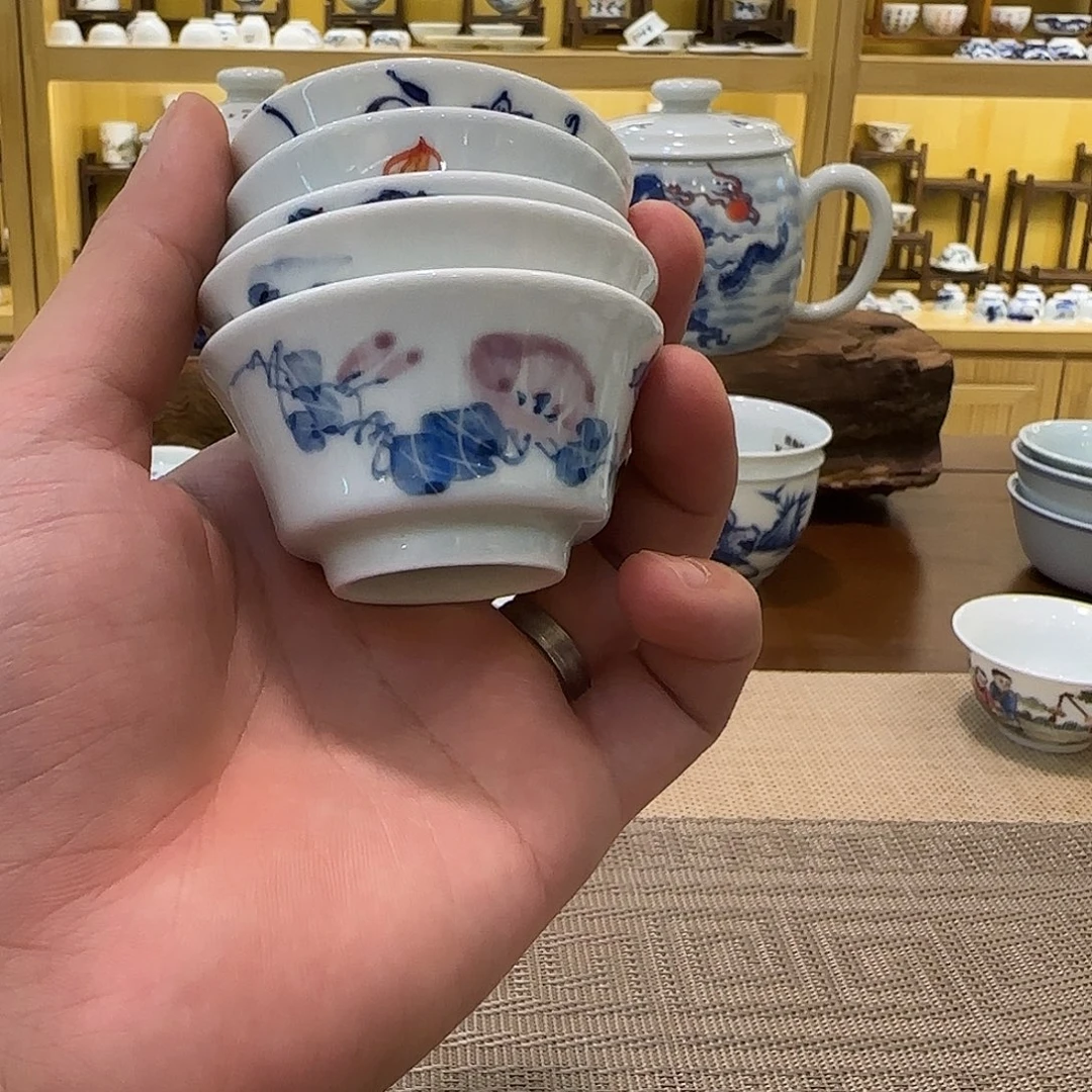 贵和祥手绘茶杯5个