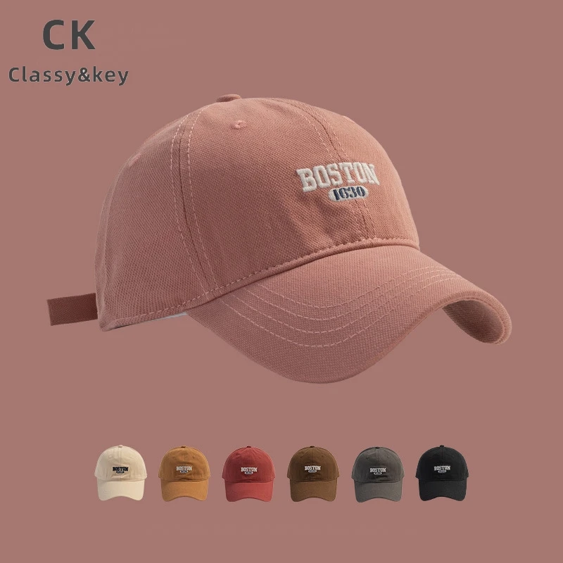 Classy key新加坡设计师联名款显脸小帽子女粉色甜妹刺绣鸭舌帽子