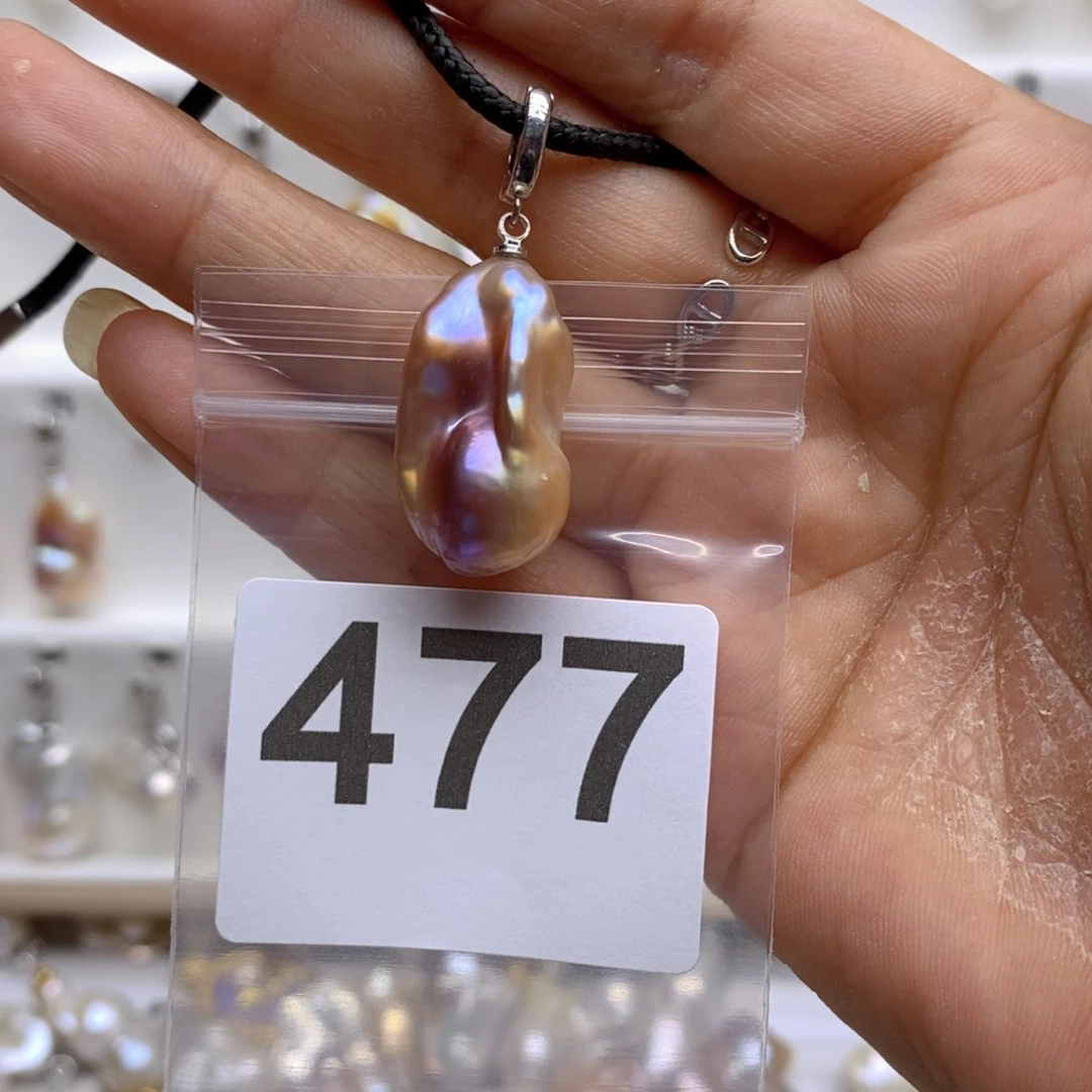 淡水珍珠颈饰银S925镶嵌477