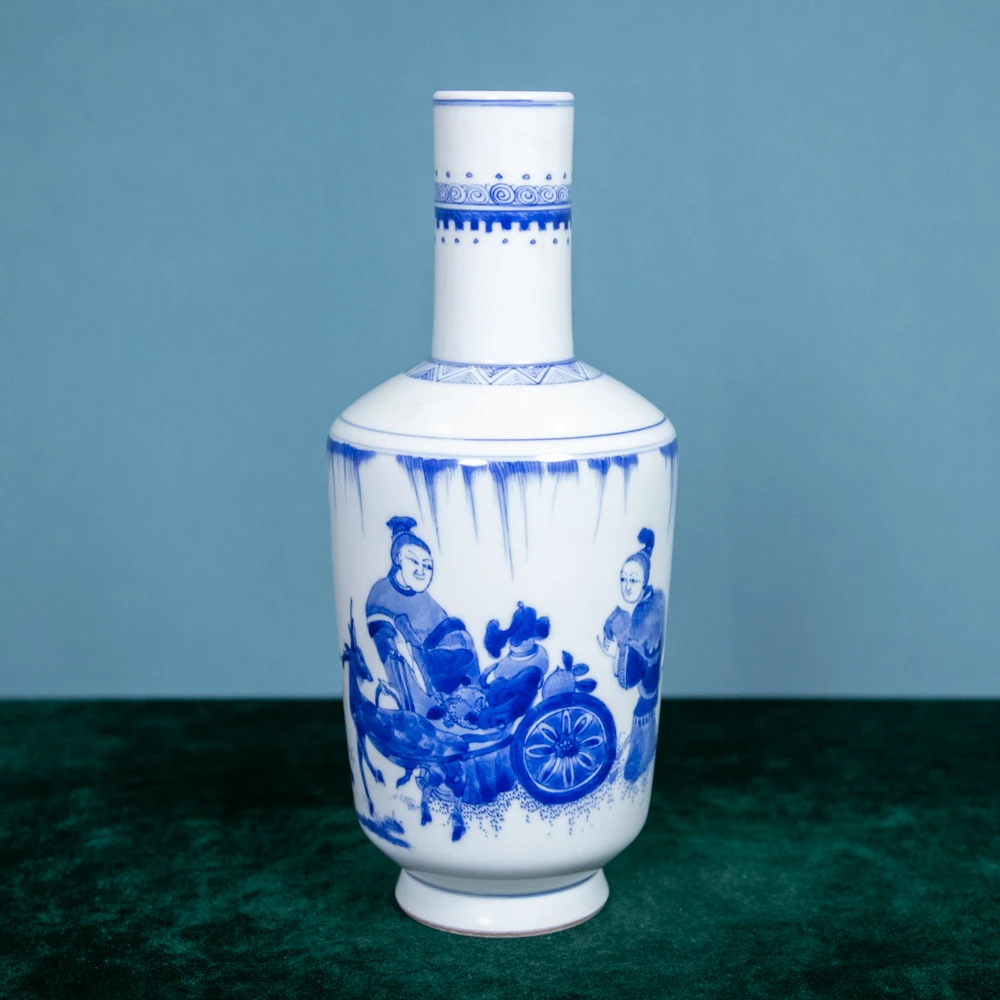 青花人物故事纹赏瓶092259