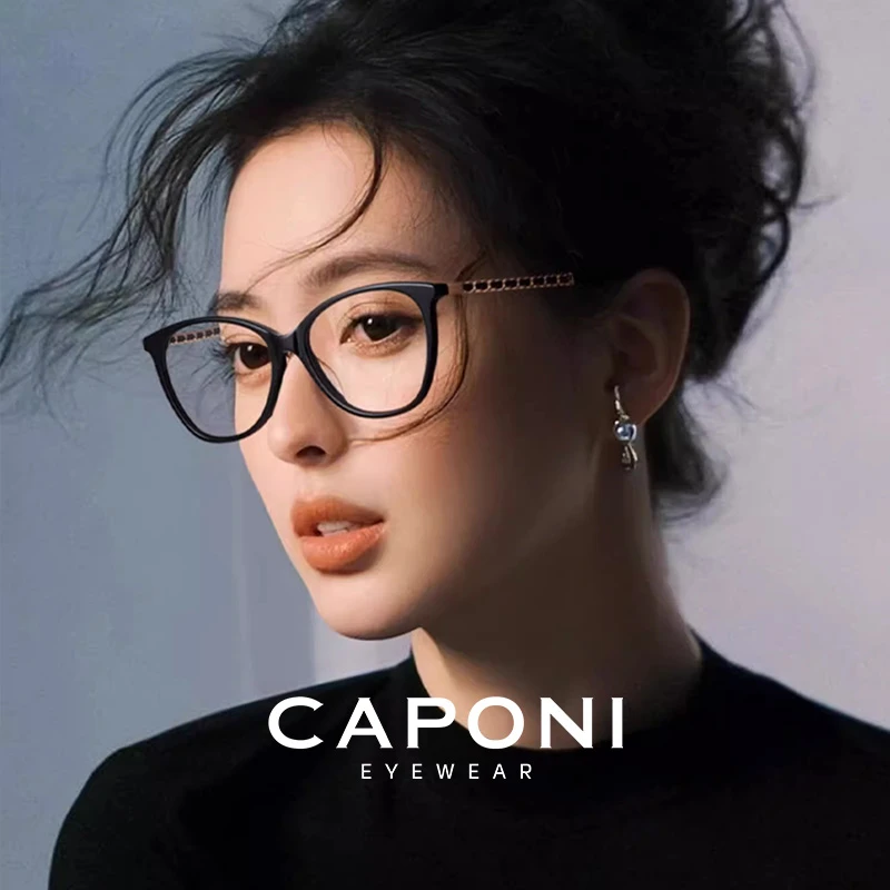 黑框猫眼眼镜女小香眼镜框高级感素颜黑色镜架超轻防蓝光近视3408