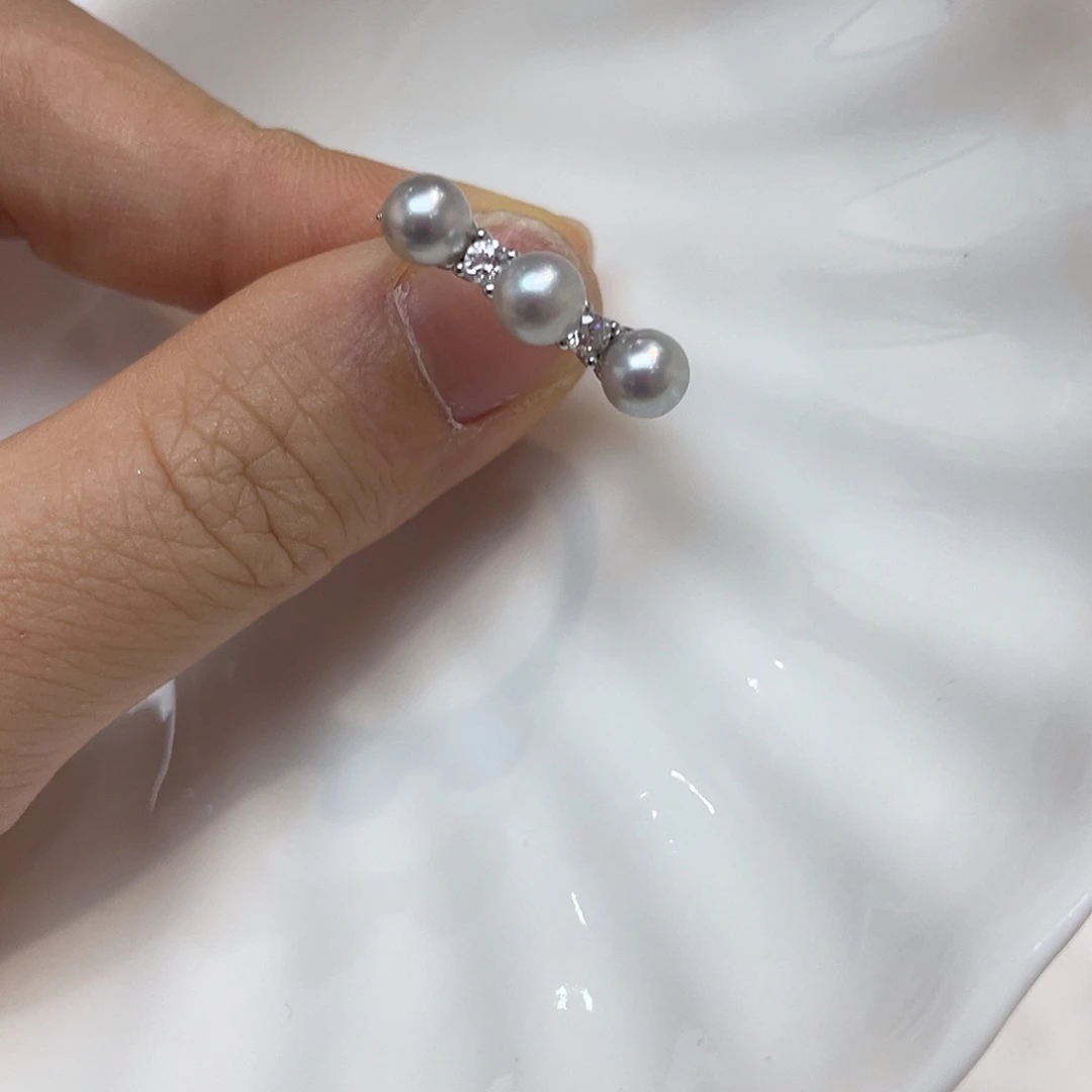 银S925镶嵌戒指海水珍珠