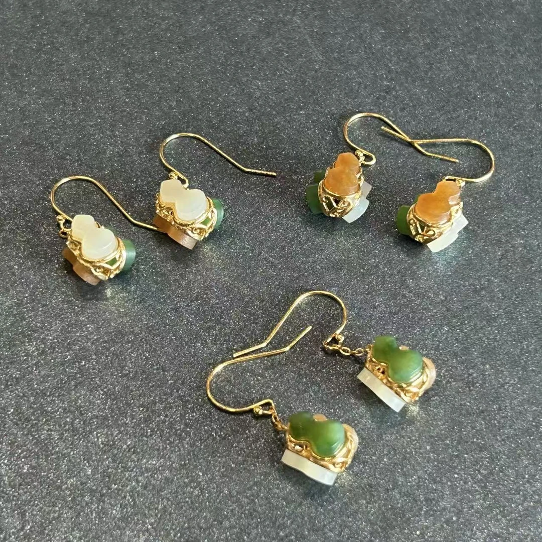 天然和田玉多宝耳饰 多样性发一 YC0620672